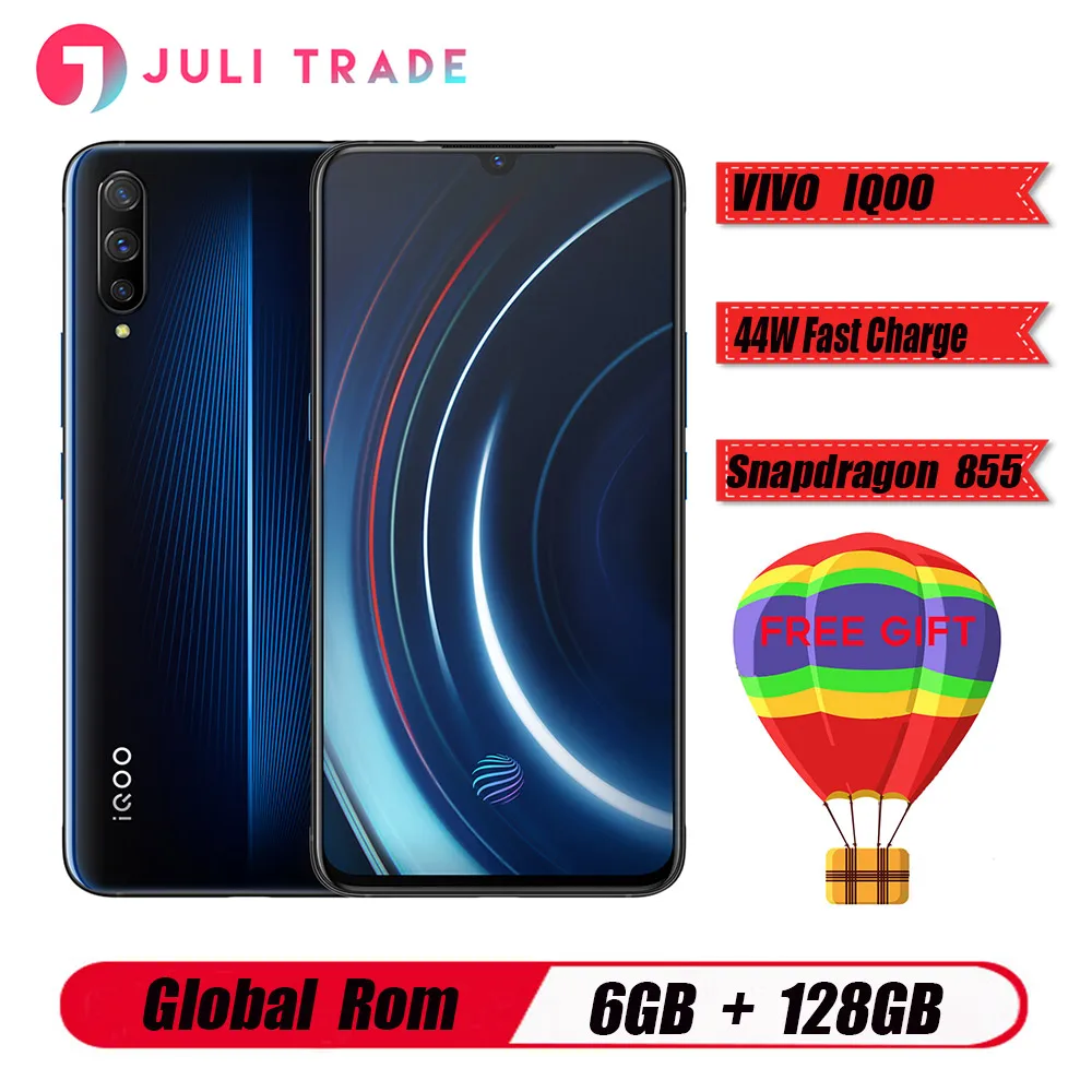 VIVO IQOO 6 ГБ 128 Snapdragon855 Восьмиядерный Android9 смартфон 12 Мп + 13 МП 2 камера 41