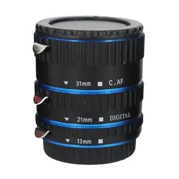 

3 Piece Auto Focus Extension Tube 13mm, 21mm, 31mm Set For SLRs Cameras Gold, Silver, Red, Blue