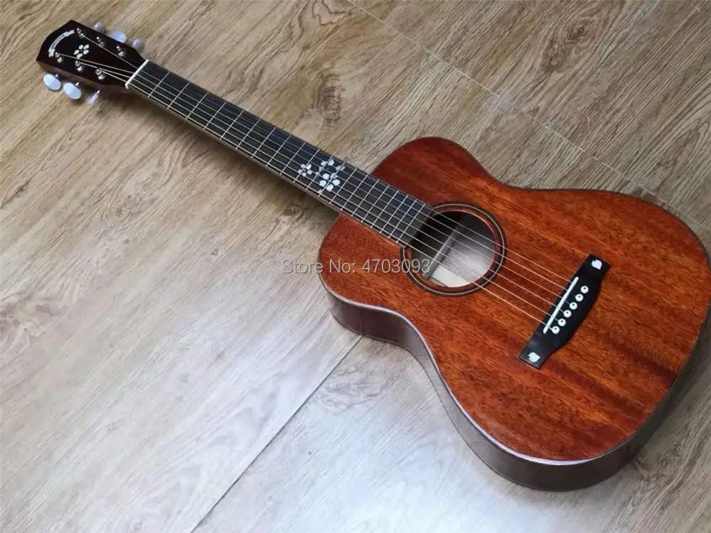 

IN STOCK,GOOD QUALITY,34 inch 6 strings acoustic Guitar,solid WOOD top,cherry blossom inlay,sakura ,Free shipping