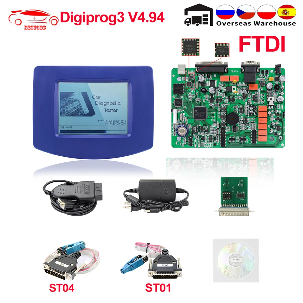 Инструмент для коррекции одометра Digiprog3 V4.94 OBD2 ST01 ST04|Считыватели кодов и сканеры| |