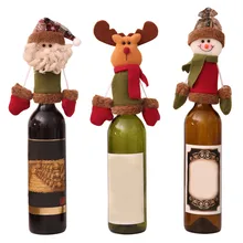 Рождественские декорации navidad, 1 шт., милые Мультяшные бутылки вина, тканевая крышка для бутылки, крышка для бара, домашнее рождественское украшение d90829