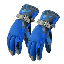 Женские и мужские водонепроницаемые регулируемые ветрозащитные спортивные зимние Нескользящие лыжные перчатки из искусственной кожи теплые сноубордические утепленные уличные