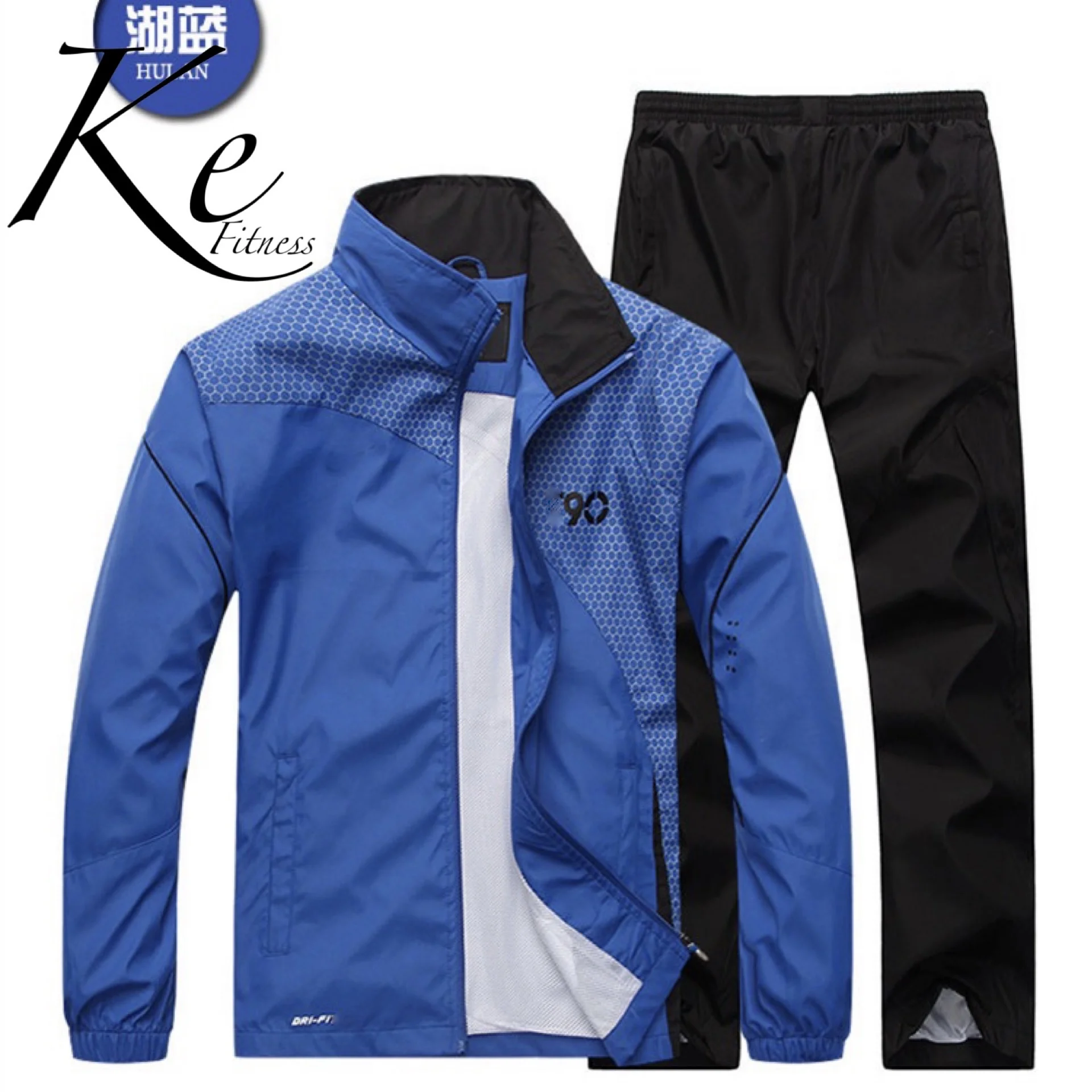 

KE spring and autumn sports suit men's running sportswear set man male casual outdoor football windproof jacket loose large size