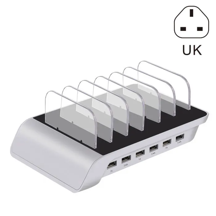 Зарядная станция для нескольких устройств USB Зарядное устройство станции 6-Порты и разъёмы зарядка через usb держатель для телефона PI669
