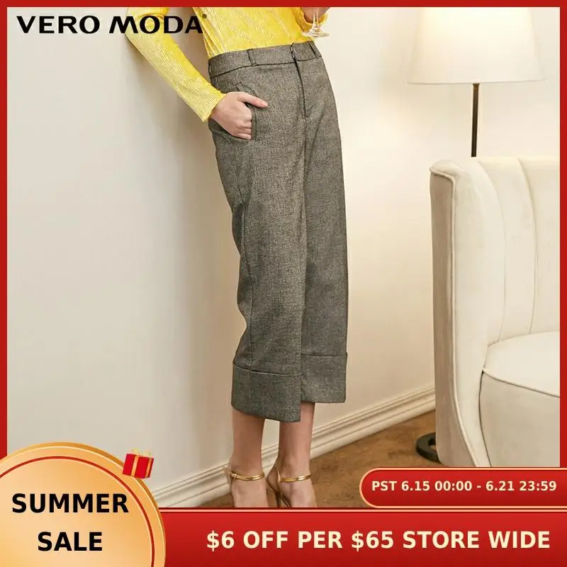 Vero Moda 2019 новые брюки женские женские свободные разноцветные широкие брюки Капри | 31836J507|Брюки | | АлиЭкспресс