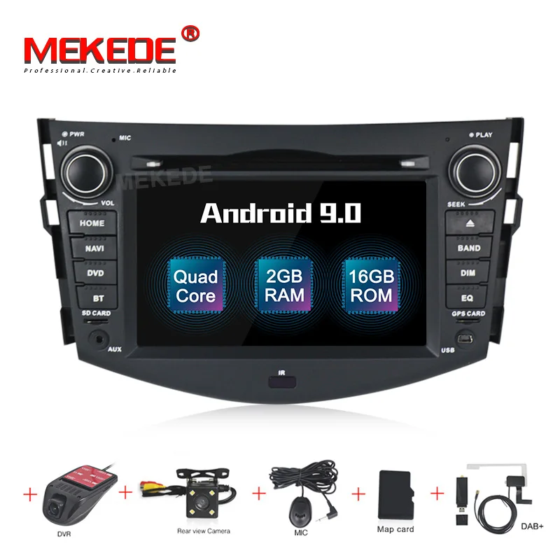 add camera DVR DAB MEKEDE 2 Din Automotivo Android 9 Автомобильный мультимедийный плеер для Toyota RAV 4 2006 2007 2008 2009 2010 2011 2012 gps навигация wifi - Цвет: add camera DVR DAB