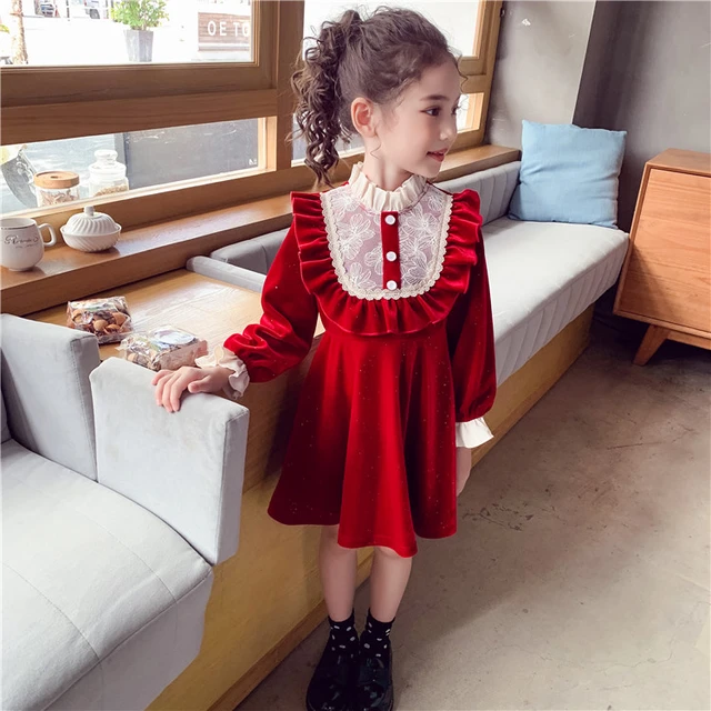 Acción de gracias pavo Velas Vestido de Navidad rojo caliente para niñas, ropa de rendimiento, fiesta de  cumpleaños, invierno, Otoño, vestido de terciopelo para niños, ropa cálida  _ - AliExpress Mobile