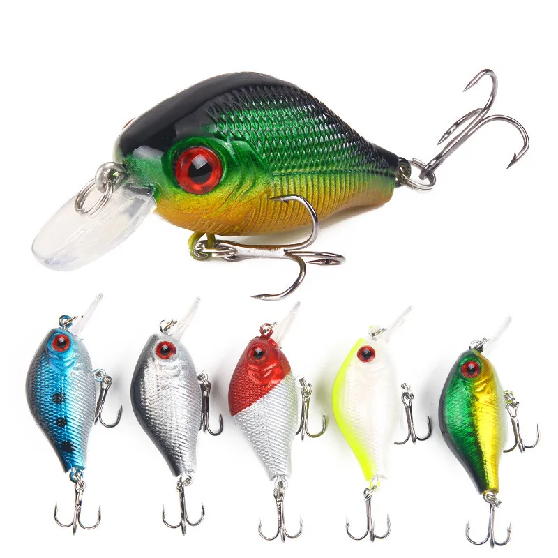 

1Pc 5.5cm 7.8g 3D Eyes Fishing Lure Artificial Crank Plastic Hard Bait Topwater Fishing Wobblers Japan Fish Lures Fishing Tools