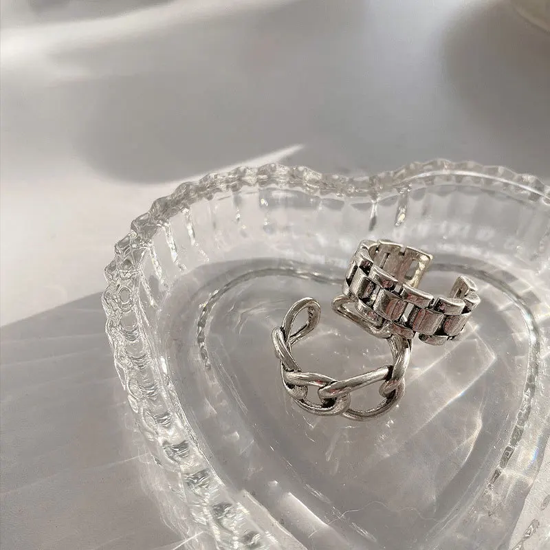 VENTFILLE 925 Sterling Silver Finger Rings Fashion Creative Cross Hollow Chain Geometric Party Jewelry Gifts