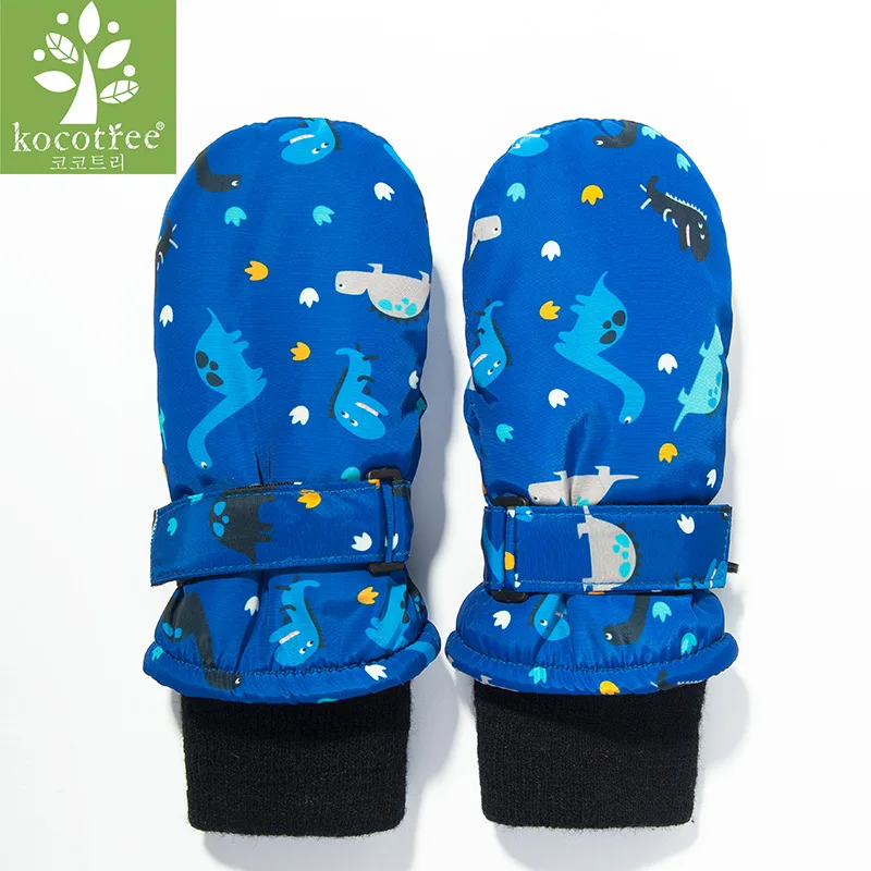 Thick blue gloves Kocotree/зимняя Лыжная шапка для мальчиков и девочек; детский теплый шарф; шапка с милым единорогом в масках; шапка с капюшоном для От 1 до 12 лет; детские перчатки на выбор - Цвет: Thick blue gloves