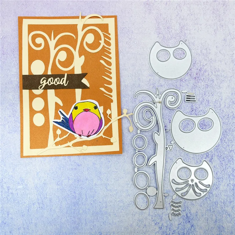 

Eastshape Owl and Heart on Tree Branch Metal Cutting Dies for Scrapbooking Card Making Embossing Stencil Die Cut New 2019 Dies