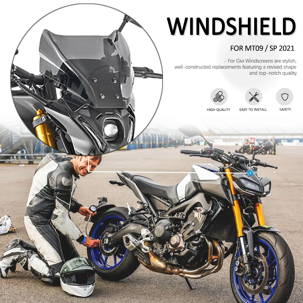 

Новинка 2021 года, MT09 SP, аксессуары для мотоциклов, ветровое стекло, акриловый ветрозащитный экран, дефлектор, подходит для YAMAHA MT-09 MT 09 mt09 /sp
