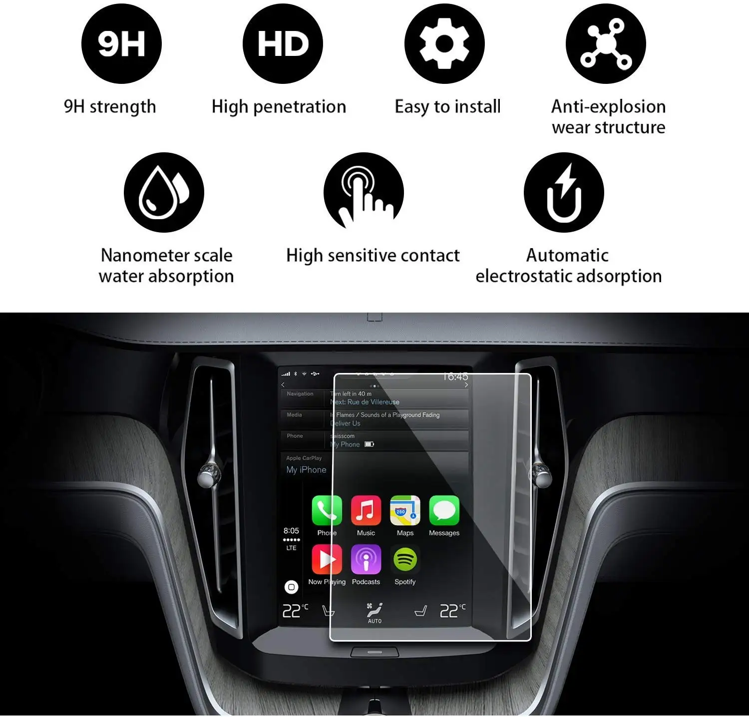 8 7 дюйма для Volvo XC60 Sensus 2018 2019 прозрачное закаленное стекло протектор экрана