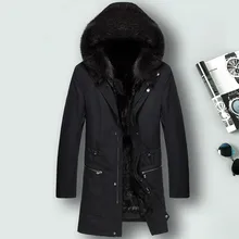 Мужская шуба из натурального меха норки, зимняя куртка с воротником из меха енота, Мужская парка из натурального меха, мужская одежда Casaco 1850 YY818