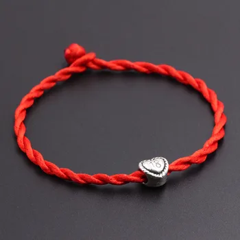 

2021 New Red Thread String Bracelet Lucky Red Handmade Rope 18 Year Old Birthday Beads Charm Bracelet for Women Men Jewelry
