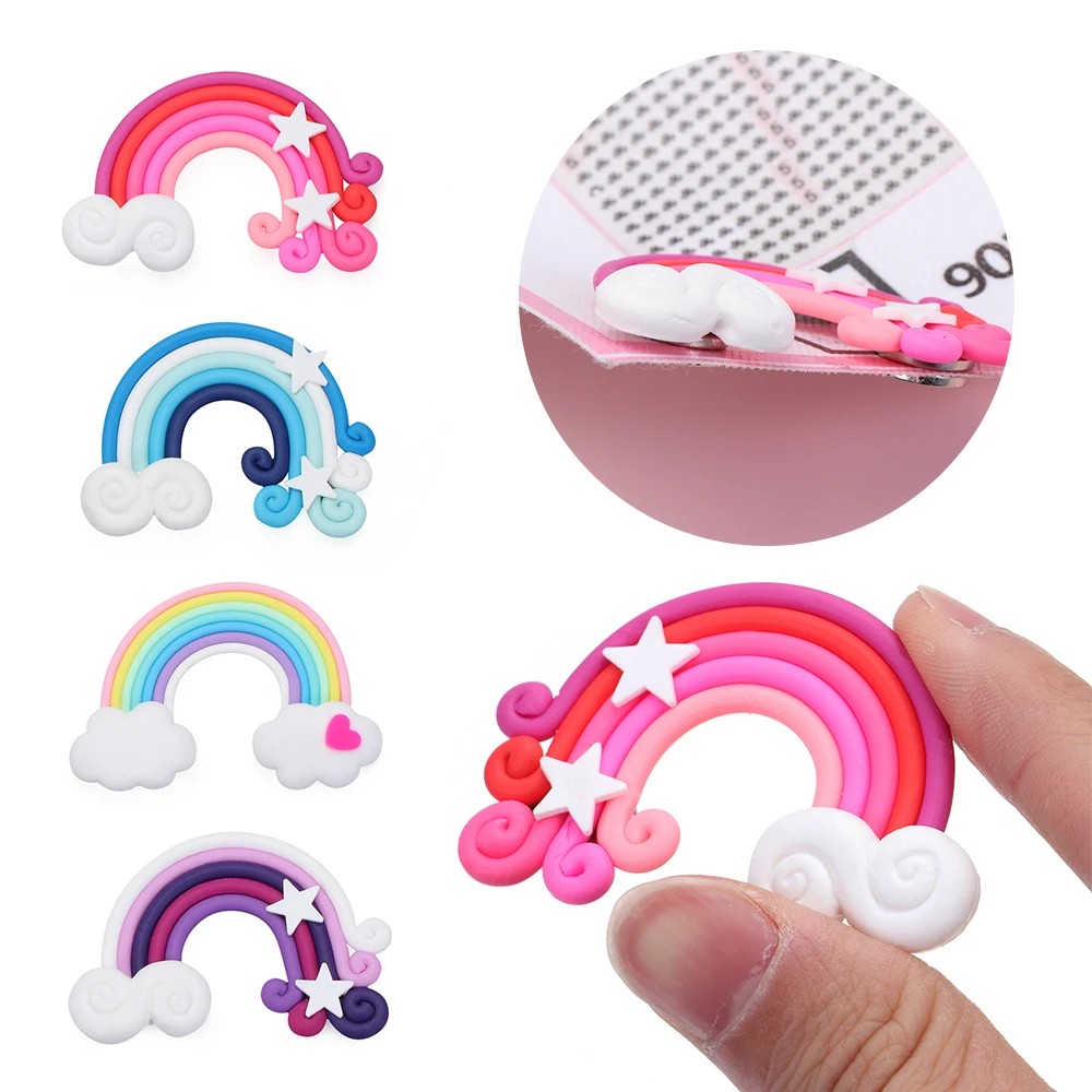 New Cute 5D Diamond Painting Tools Rainbow Clouds Elephant Magnet Cover  Minders for Parchment Paper Cover Holder Accessories