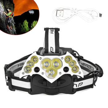 

Newest 200000LM 11LED USB Chargeable Headlight HT011 Grey