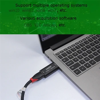 

1080P HD HDMI Video Capture Card USB 2.0 For PS4/XBOX/Switch OBS Game / Video Live Streaming Support 8/10/12 Bit Color Depth