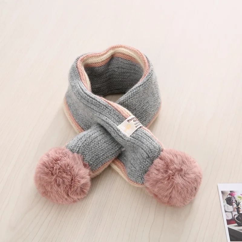 1-8 Years Children Scarf Autumn Winter Toddler Boys Girls Cross Knitting Wool Scarves Baby Wild Warm Scarfs KF661 | Детская одежда и