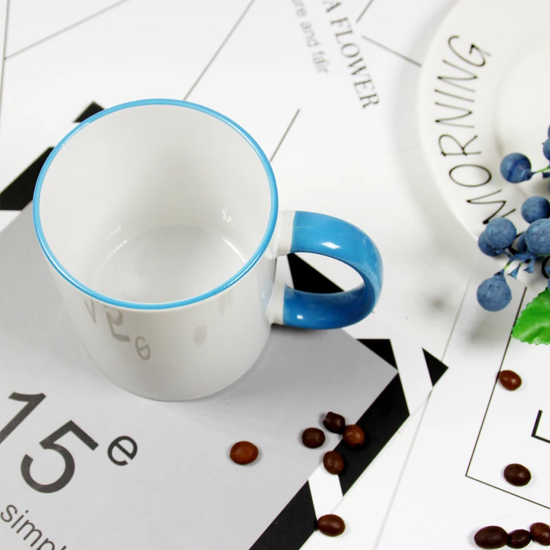 Пользовательские печатные кружки Многоцветные DIY фото логотип текст кофейная чашка путешествия керамическая чашка Семья Друзья день рождения праздник подарок - Цвет: A   Blue