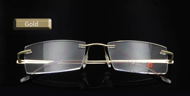 Sorbern Brand Men's Rimless Eyeglasses Pure Titanium Glasses Frame for Men Ultralight Memory Prescription Glasses oculos de grau gold