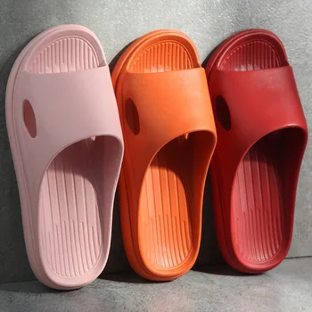 New Home Slippers Women Summer Thick Bottom Indoor Couples Home Bathroom Non-slip Soft Slide Sandals Slippers Flip Flops Shoes 1