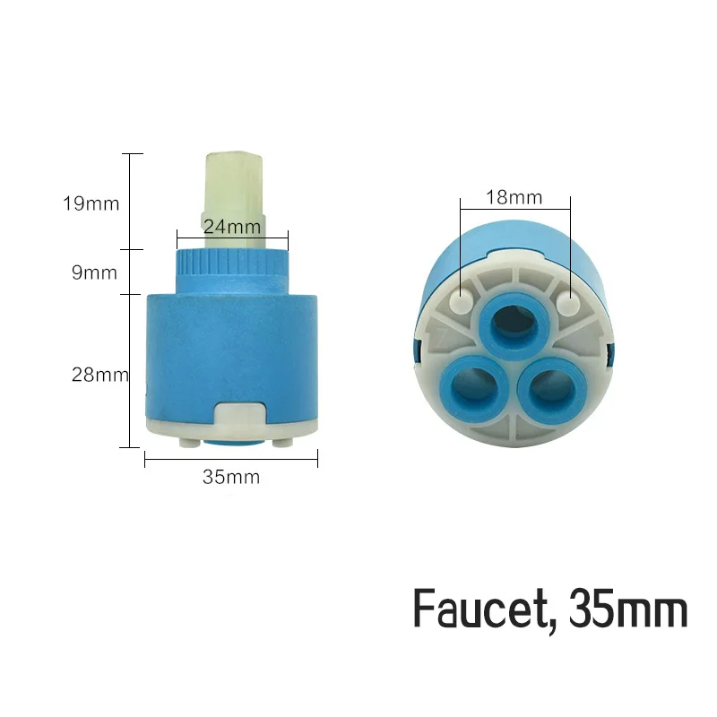 35mm/40mm Ceramic Disc Cartridge Inner Blue Faucet Valve Water Mixer Tap For Faucet Replace Part Ceramic Disc Cartridge