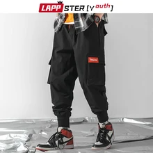 LAPPSTER-Youth мужская Японская уличная одежда брюки карго комбинезоны мужские хип-хоп черные спортивные штаны Свободные мешковатые шаровары джоггеры