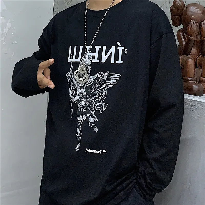 Korean version Vintage angel Vogue funny print fall long sleeve t shirt men Couple wear Thin Shirt backstreet boys Swish Solid Korean version Vintage angel Vogue funny print fall long sleeve t shirt men Couple wear Thin Shirt backstreet boys Swish Solid