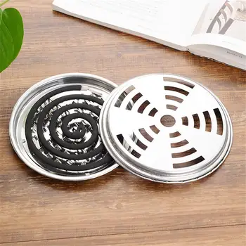 

Portable Mosquito Coils Holder Large Hotel Metal Repellent Rack With Cover Saft Mosquito Coil Tray Summer Anti-mosquito Supplie