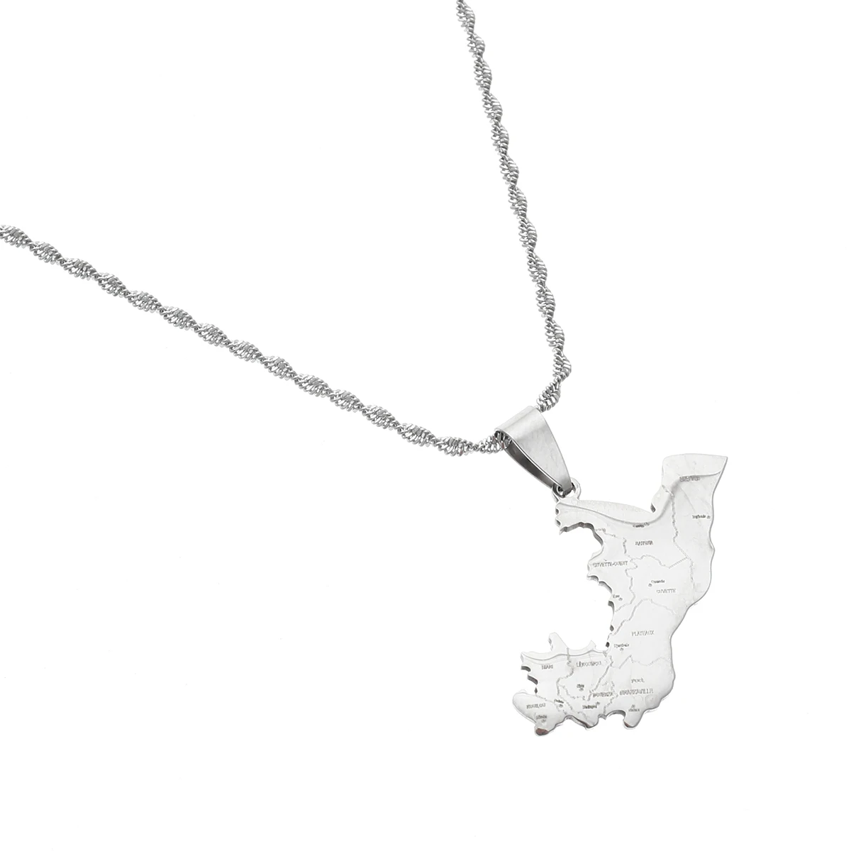 Republic of the Congo Map Flag Pendant Necklaces Brazzaville Ethnic Ornament Jewelry 5