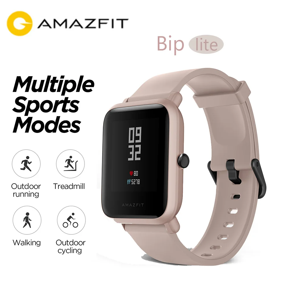 Глобальная версия Amazfit Bip lite многоязычные Смарт-часы Пульс 45 дней Срок службы батареи 3 АТМ водонепроницаемые спортивные часы