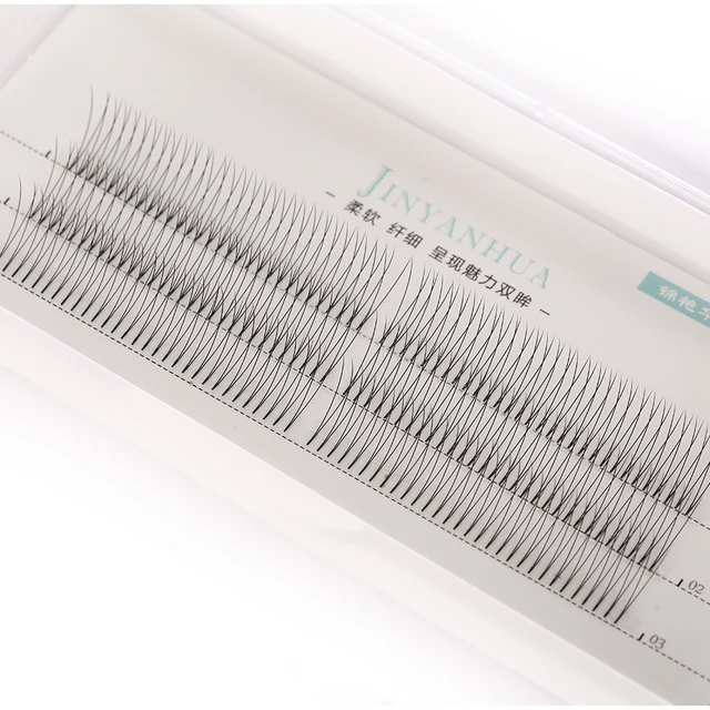JINYANHUA 2d 3d Soft Natural Mink Eyelashes 3/12row Handmade Premade Volume Fans Eyelash Extension Maquillage Femme False Lashes 2D 3rows