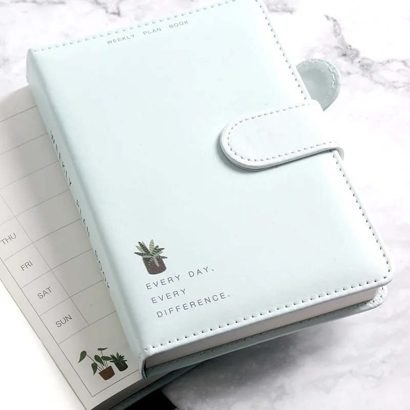 Mignon, boucle magnétique, couleur unie, planificateur hebdomadaire 365 jours, cahiers agenda agenda, cahiers A6, fournitures scolaires, papeterie cadeau ► Photo 2/6