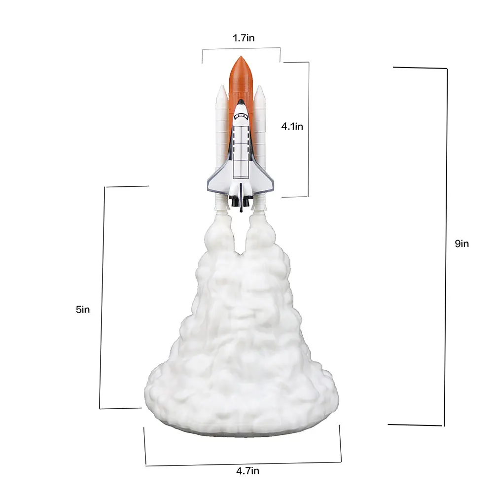 Экологически чистые 3D принтованные ракетные огни лунный свет Космический Шаттл огни умный дом ночные огни Новые экзотические настольные лампы