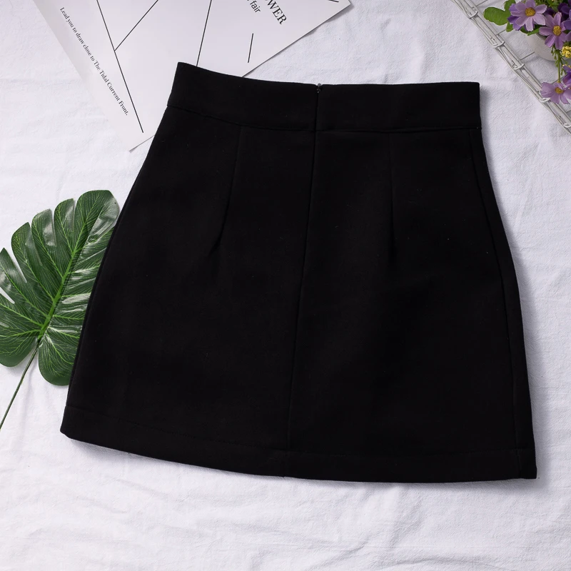 Корейская однотонная женская юбка Ulzzang, модная Офисная Женская юбка трапециевидной формы, Весенняя юбка в стиле ампир с разрезом выше колена, Женская юбка под брюки