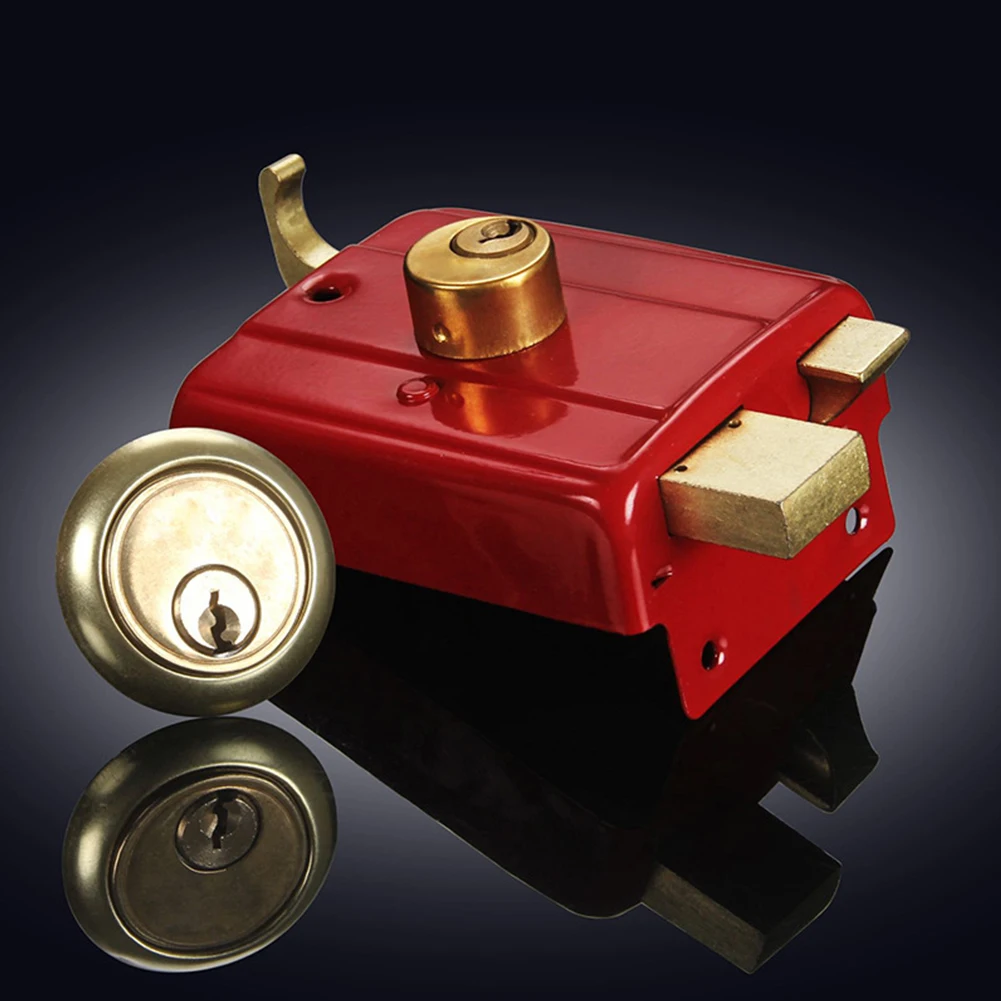Deadbolt красный сильный Гладкий для спальни закрытый Противоугонный легко установить дверной замок аксессуар Универсальный для домашней безопасности сверхмощный
