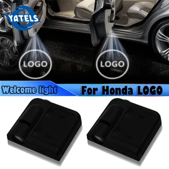 

2PCS Car styling Wireless LED Auto Car Door Welcome Logo Light Laser Projector Ghost Lamp For Honda civic Logo Car Accessories