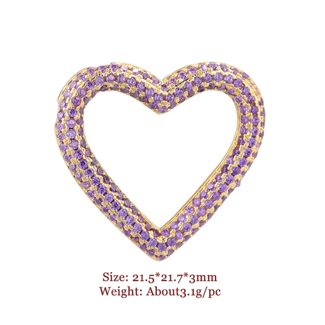 High Quality Pave Micro- Zircon Closed Circle Clasps DIY Jewelry Making Supplies Necklace Pendants Accessories Lavender