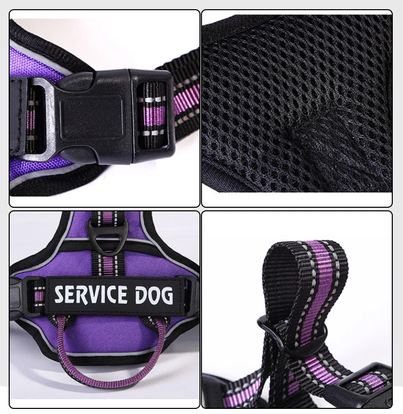 Nylon Dog Harness Vest Reflective Dog Harness Personalized Breathable Adjustable Pet Harness Leash For Small Medium Large Dogs