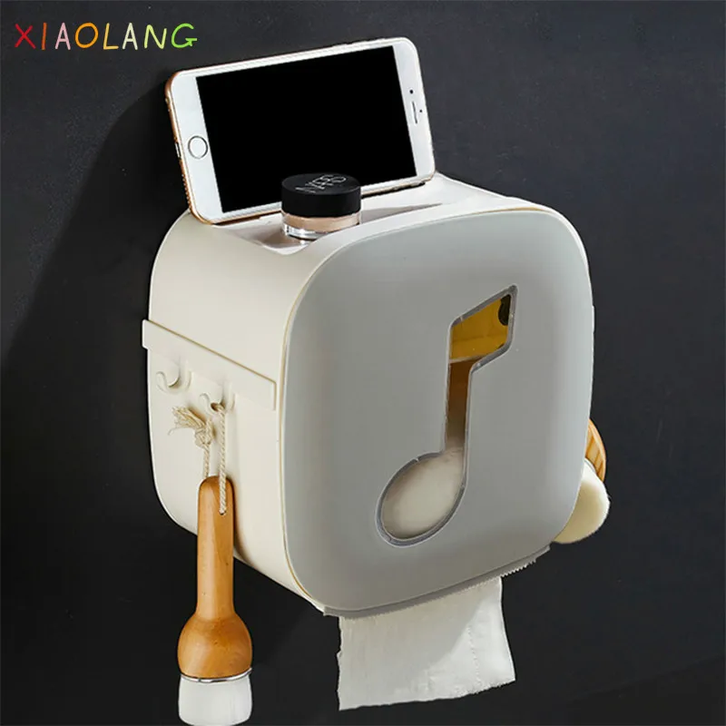 

Toilet Paper Holder Tray Wall Mount Bathroom Tissue Box Waterproof Toilet Paper Storage Box Roll Paper Tube Bathroom Organizer