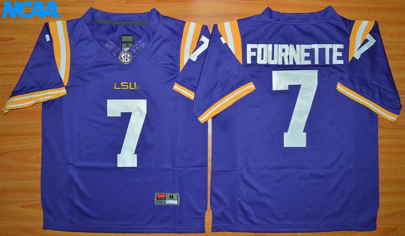 Новое поступление высокое качество Leonard Fournette#7 футболка колледжа ограниченная Спортивная футболка S-XXXL