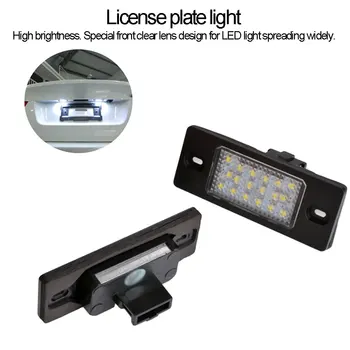 

2Pcs Error Free White 18SMD LED Number License Plate Lights For VW HAUSNN Touareg Tiguan Golf 5 Passat B5