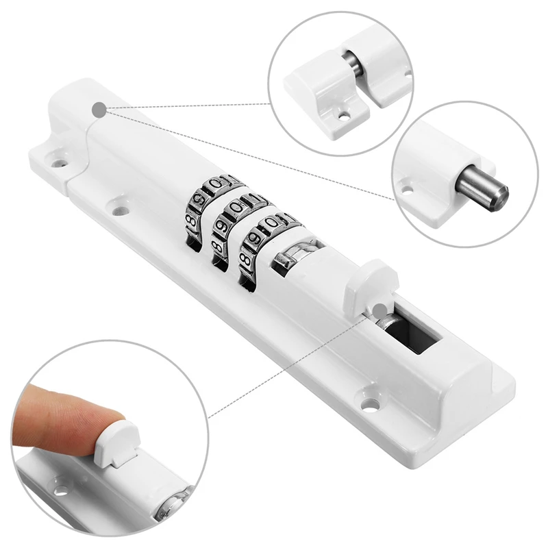 Горизонтальный дверной болт раздвижной замок Код комбинации можно сбросить для ворот гаражный шкаф