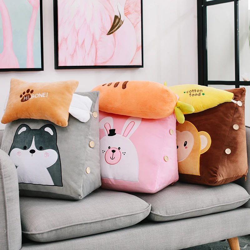 

Chair Cushion Pillow Office Sofa Triangle Back Cushions Home Decor Living Room Meditation Gift Respaldo Cama Plush Toys FK019