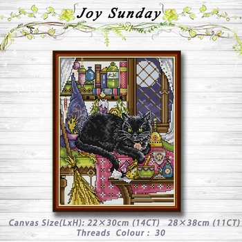 

Black Cat animal decor Patterns 14CT 11CT Counted Cross Stitch Sets embroidery sets Needlework kits Home decor