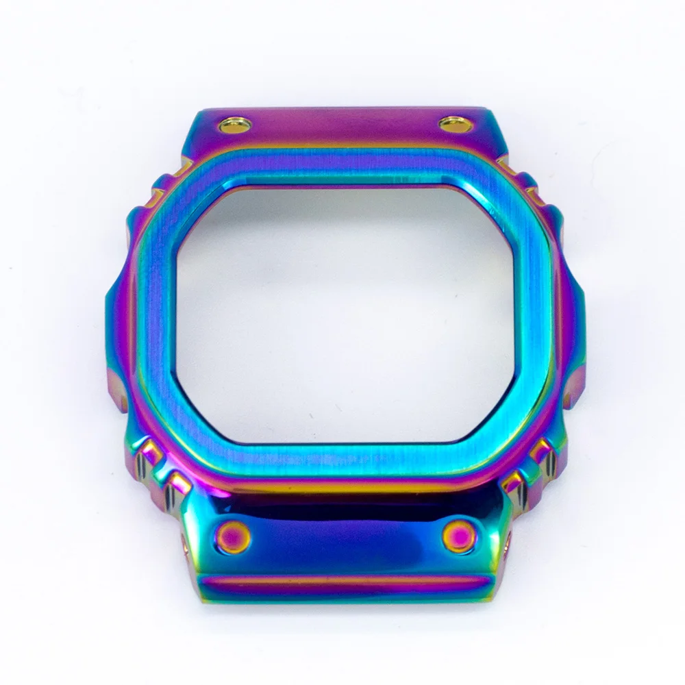 DW5600 5610 часы набор ремешок для часов ободок обновление модификация Металл 316L Нержавеющая часы аксессуары - Цвет ремешка: Colorful Case