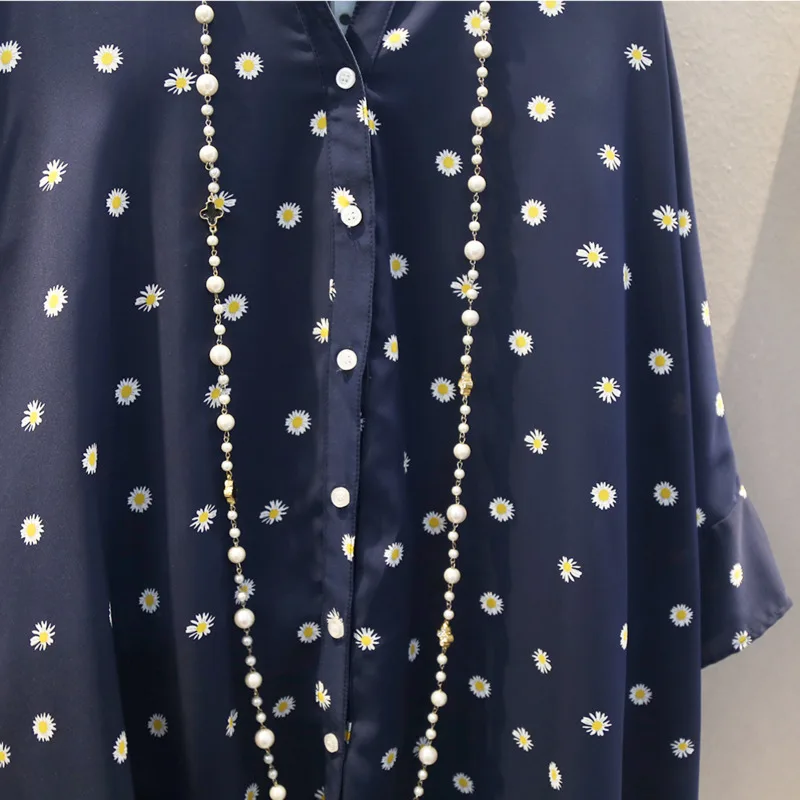 Женская Повседневная рубашка в горошек [EWQ] стиле пэчворк с воротником стойкой и
