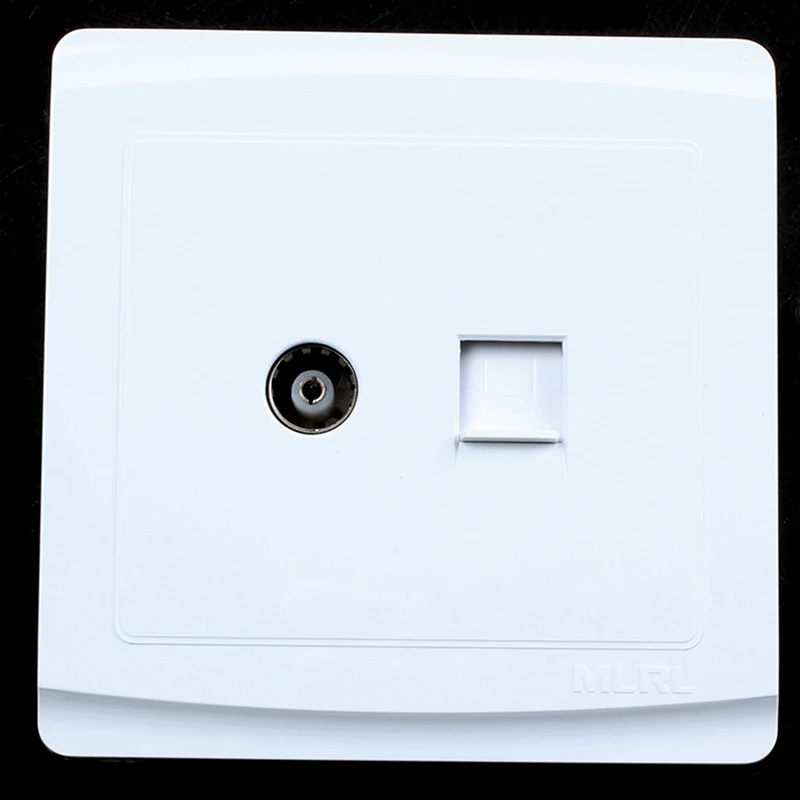 Пластинчатый настенный компьютерный кабель PAL tv Jack RJ45 Jack пластиковый винт белый