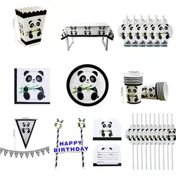 Мультяшная панда тематическая вечеринка на день рождения украшение детская одноразовая посуда набор вечерние принадлежности Китайская